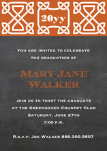 Orange Celtic Chalkboard Invitations