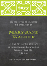 Green Celtic Chalkboard Invitations