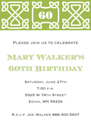Purple Celtic Chalkboard Invitations