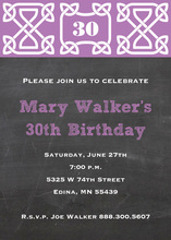 Purple Celtic Chalkboard Invitations