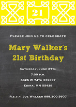 Yellow Chalkboard Celtic Invitations