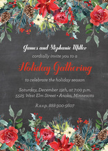 Poinsettia Floral Chalkboard Invitations