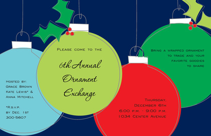 Four Large Ornaments Invitations