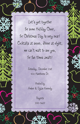 Hijinks Yellow Christmas Invitations