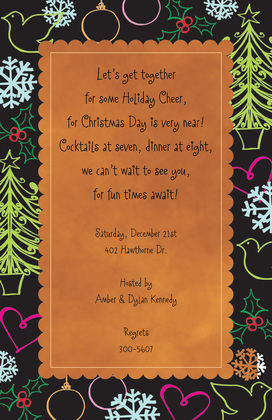 Hijinks Yellow Christmas Invitations