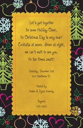 Abstract Hijinks Holiday Invitations