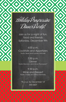 Merry Diamond Orange Invitations