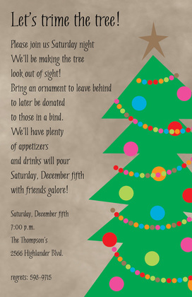 Your Way To Christmas Tree Invitations