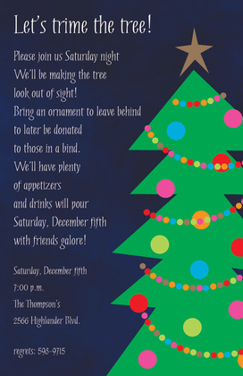 Simple Christmas Tree Invitations