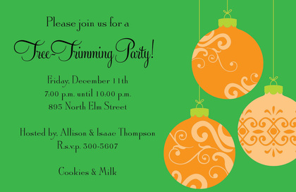 Hanging Vintage Ornaments Invitation