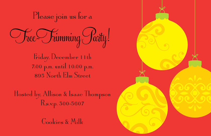 Traditional Ornaments Holiday Invitations