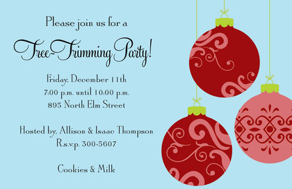 Traditional Ornaments Holiday Invitations