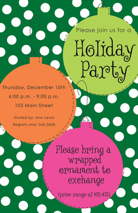 Large Ornaments Polka Dot Invitations