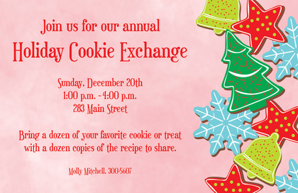 Cookie Patterns Christmas Invitations