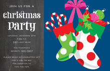 Warmth Stockings Chalkboard Invitations