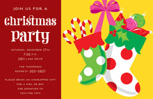 Festive Stocking Polka Dots Invitations