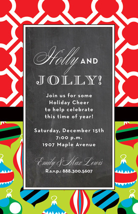 Retro Ornamental Holiday Invitations