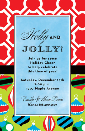 Patterns Ornament Christmas Invitations