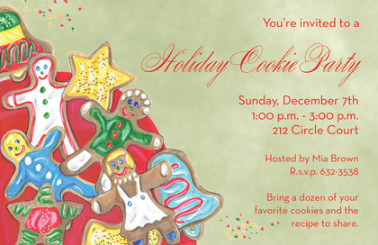 Cookies Theme Holiday Invitations
