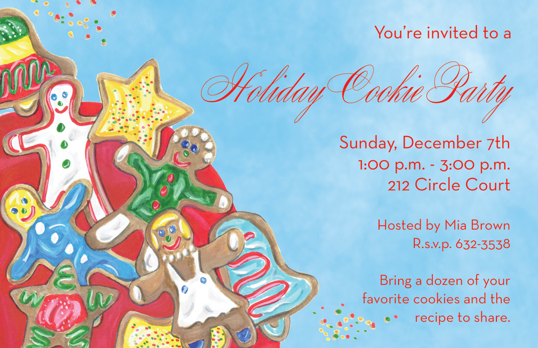 Cookies Theme Holiday Invitations