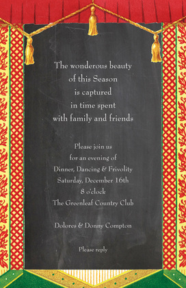 Formal Curtain Holiday Panels Invitation