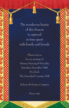 Formal Curtain Holiday Panels Invitation