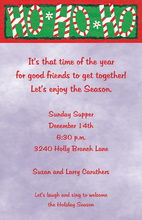 Ho Ho Ho Candy Cane Christmas Invitation