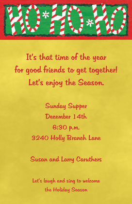 Ho Ho Ho Christmas Candies Invitation