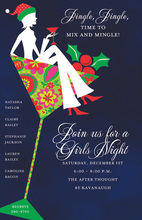 Silhouette Santa Girl Spirit Invitations