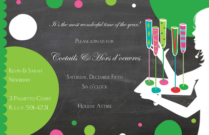 Silhouette Merry Drinks Invitations