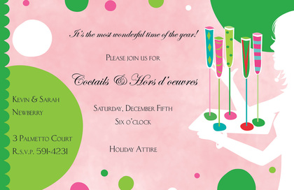 Silhouette Polka Dots Drinks Invitations