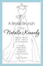 Beautiful Blue Bridesmaids Charcoal Bridal Invitations