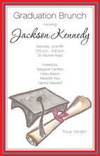 Navy Grad Caps Graduation Invitations