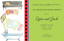 Around The House Illustration Bridal Shower Invitations