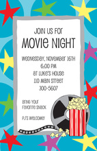 Popcorn Movies Star Party Invitations