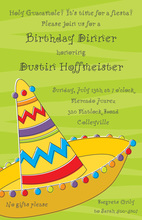 Painted Sombrero Fiesta Invitations