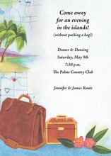 Aqua Airplane Travel Cards Invitation