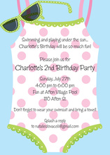 Polka Dots Swimsuit Sunglasses Invitation