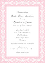 Formal Black Border Simple Pink Party Invitations