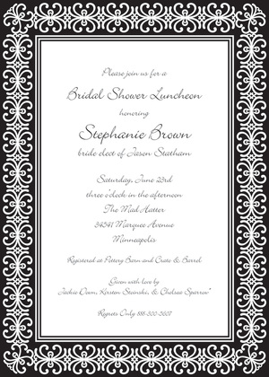 Modern Lime Damask Border Invitations