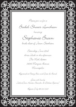 Paisley Flame Dot Border Invitation