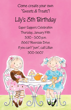 Girly Tea Party Get Together Invitations