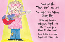 Girl Playing Guitar Invitation