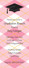 Pink Argyle Slim Graduation Invitations