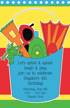 Blue Water Slide Birthday Party Invitations