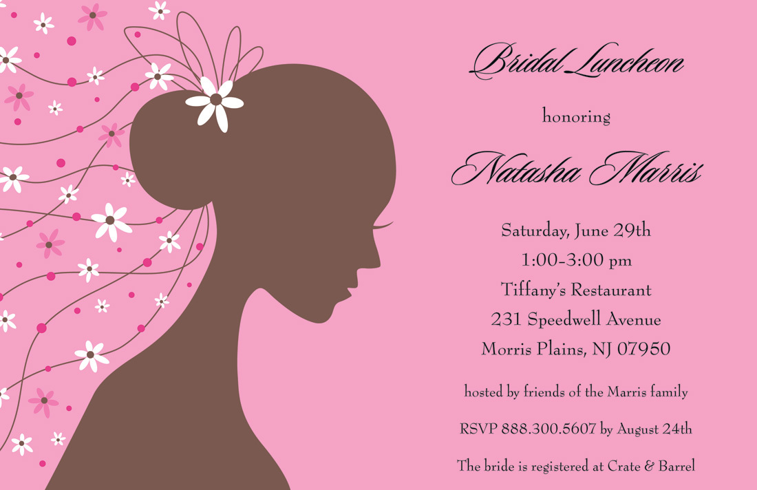 Romantique Bride Pink Shower Invitations