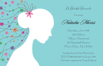 Romantique Bride Grey Shower Invitations