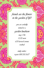 Multicolored Hibiscus Border Floral Invitations