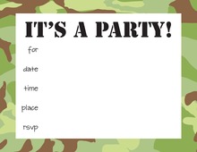 Woodland Camo Birthday Party Invitations