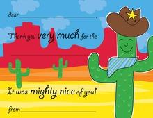 Cactus Cowboy Kids Fill-in Thank You Cards